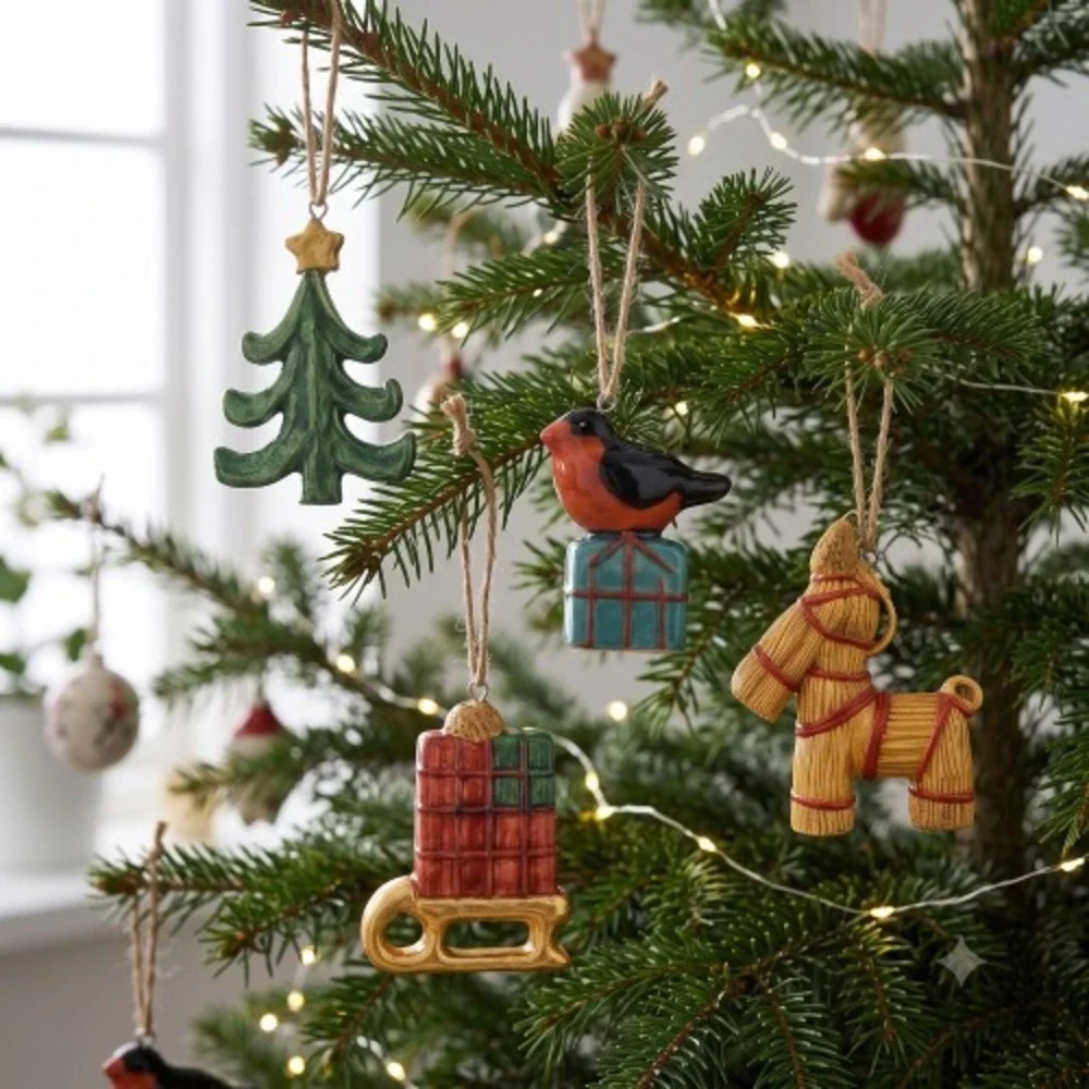 IKEA VINTERFINT Glass Christmas Ornament Set of 4 Discontinued Scandinavian